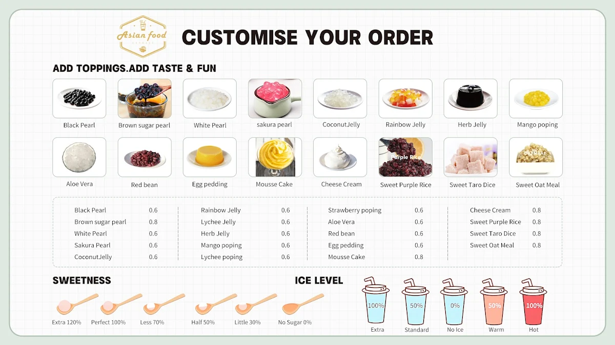Menu, Asian food express