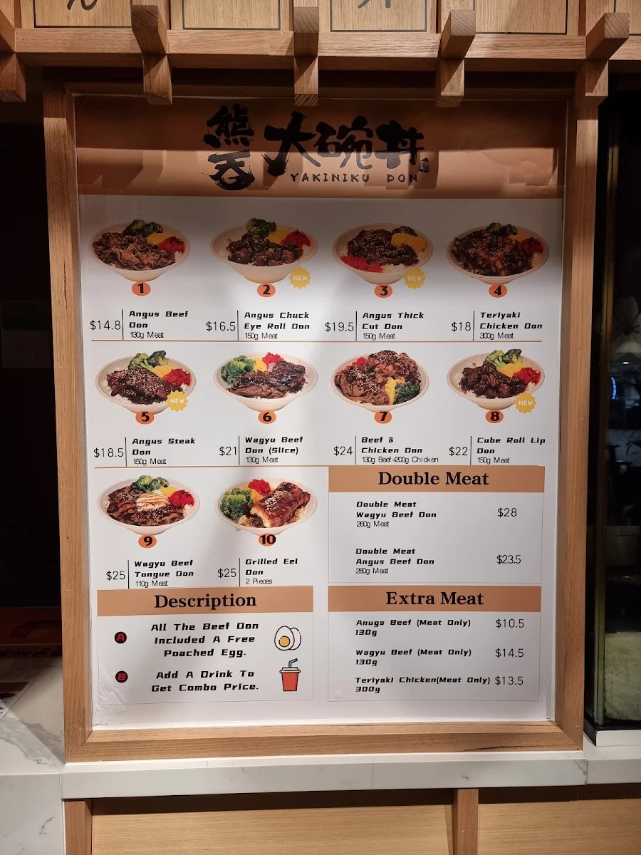 Menu, Yakiniku Don Chatswood