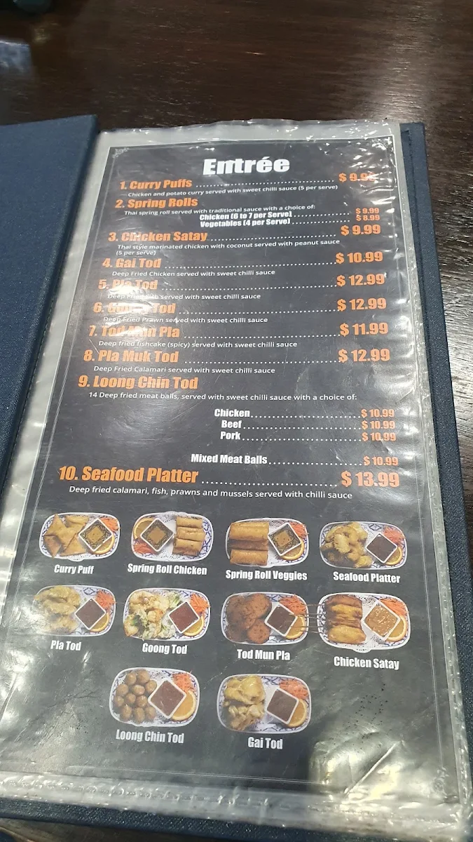 Menu, Salween Thai Restaurant