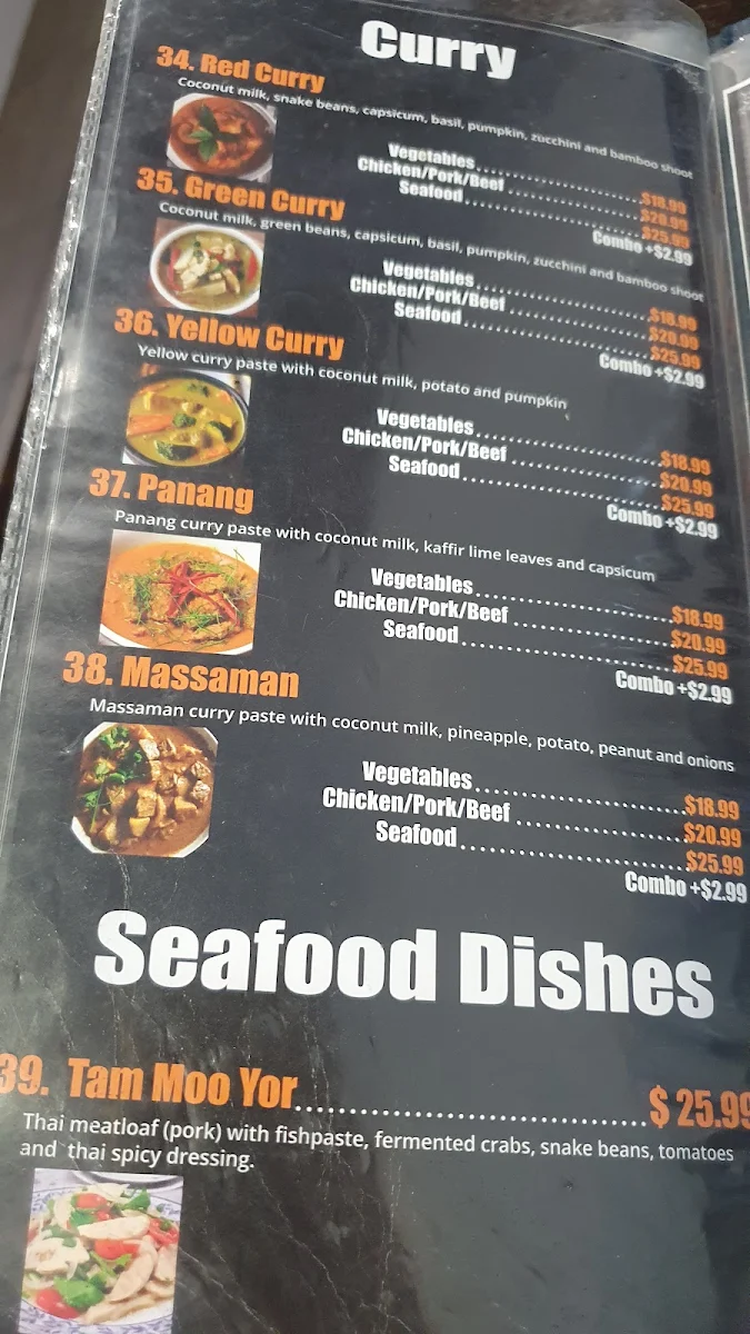 Menu, Salween Thai Restaurant