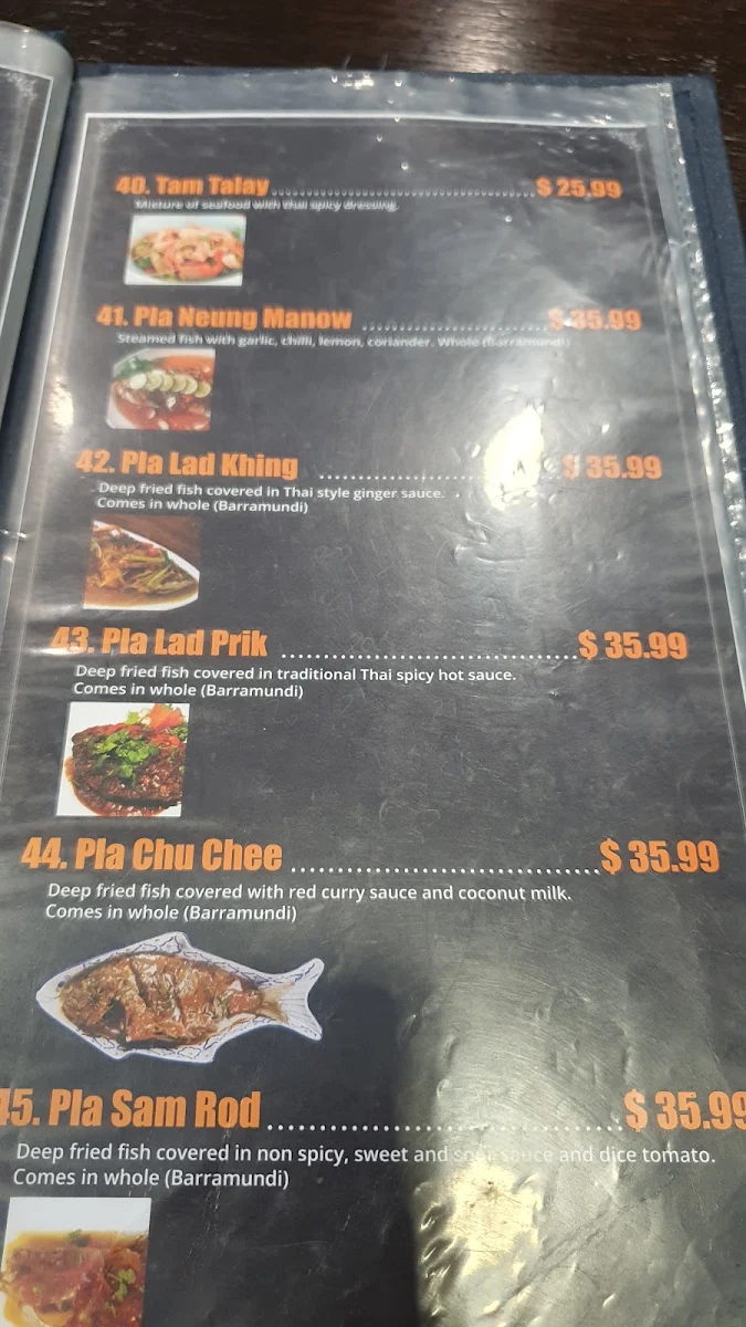 Menu, Salween Thai Restaurant