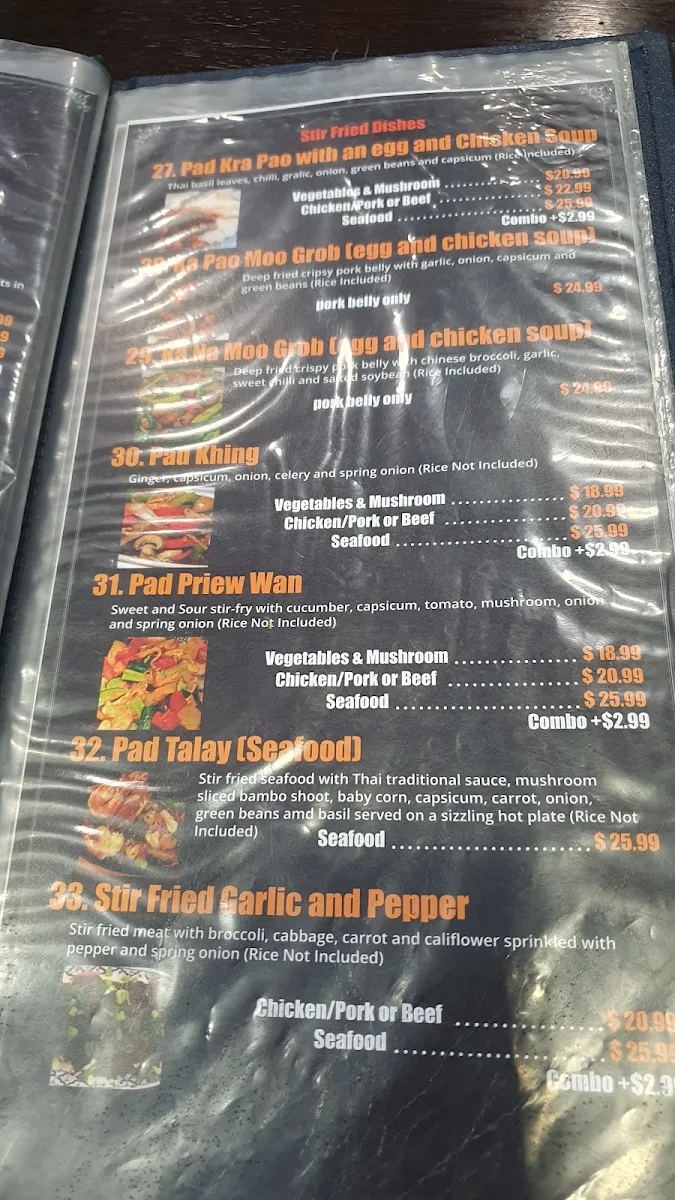 Menu, Salween Thai Restaurant