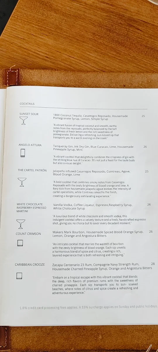 Menu, MR L’S Bar & Restaurant | South Yarra