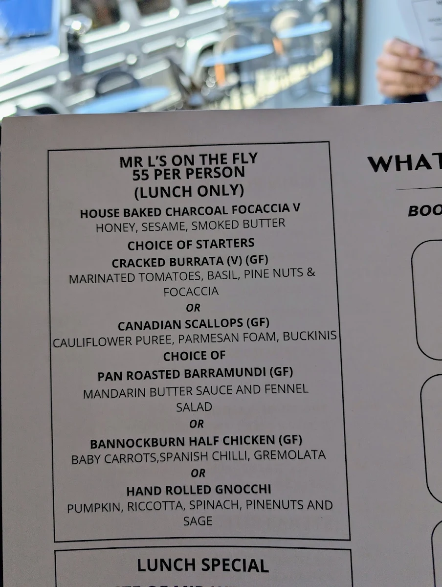 Menu, MR L’S Bar & Restaurant | South Yarra