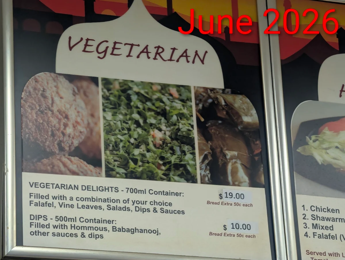Menu, Mustafa's Kebab House & Cafe