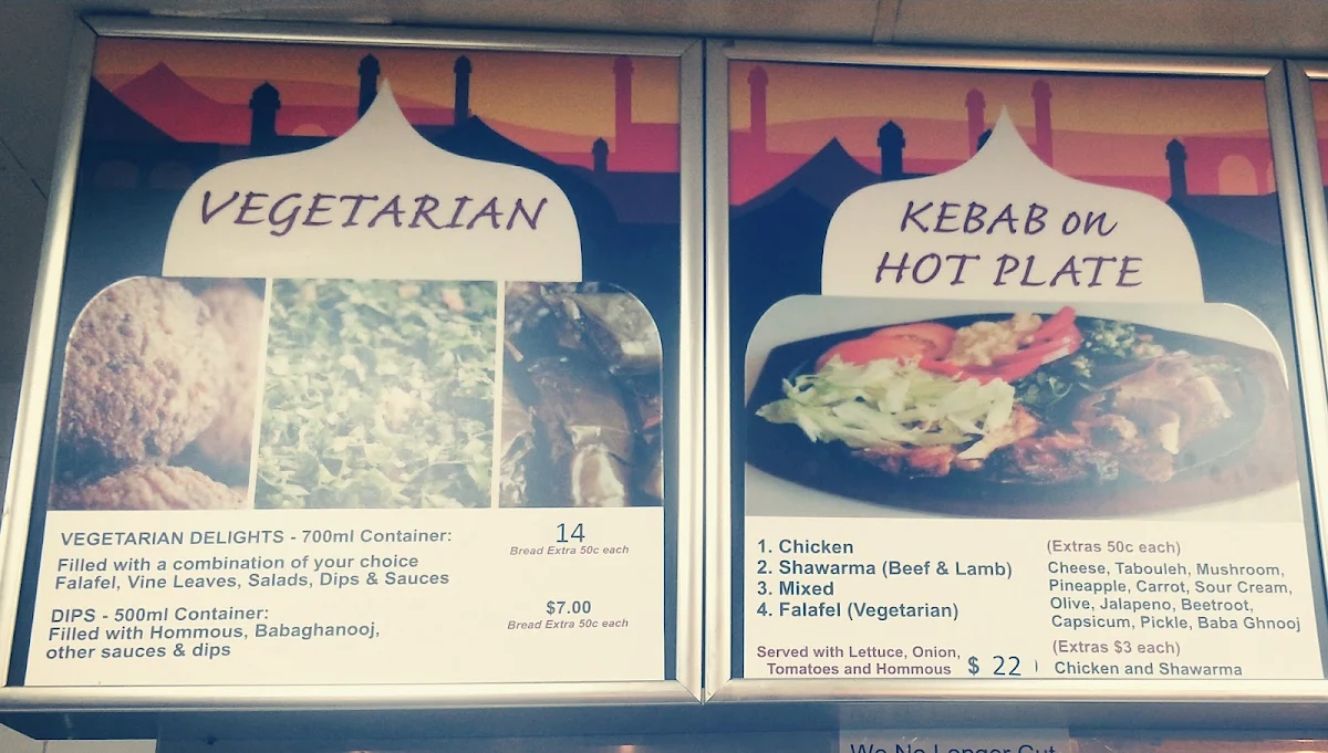 Menu, Mustafa's Kebab House & Cafe