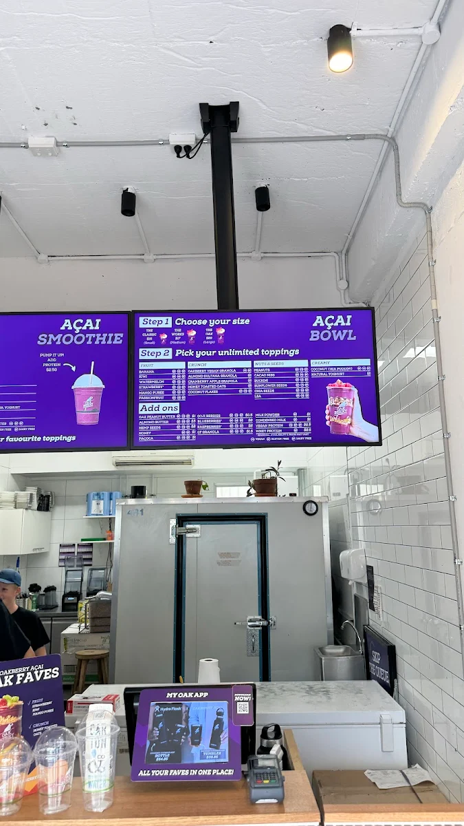 Menu, Oakberry Acai Manly