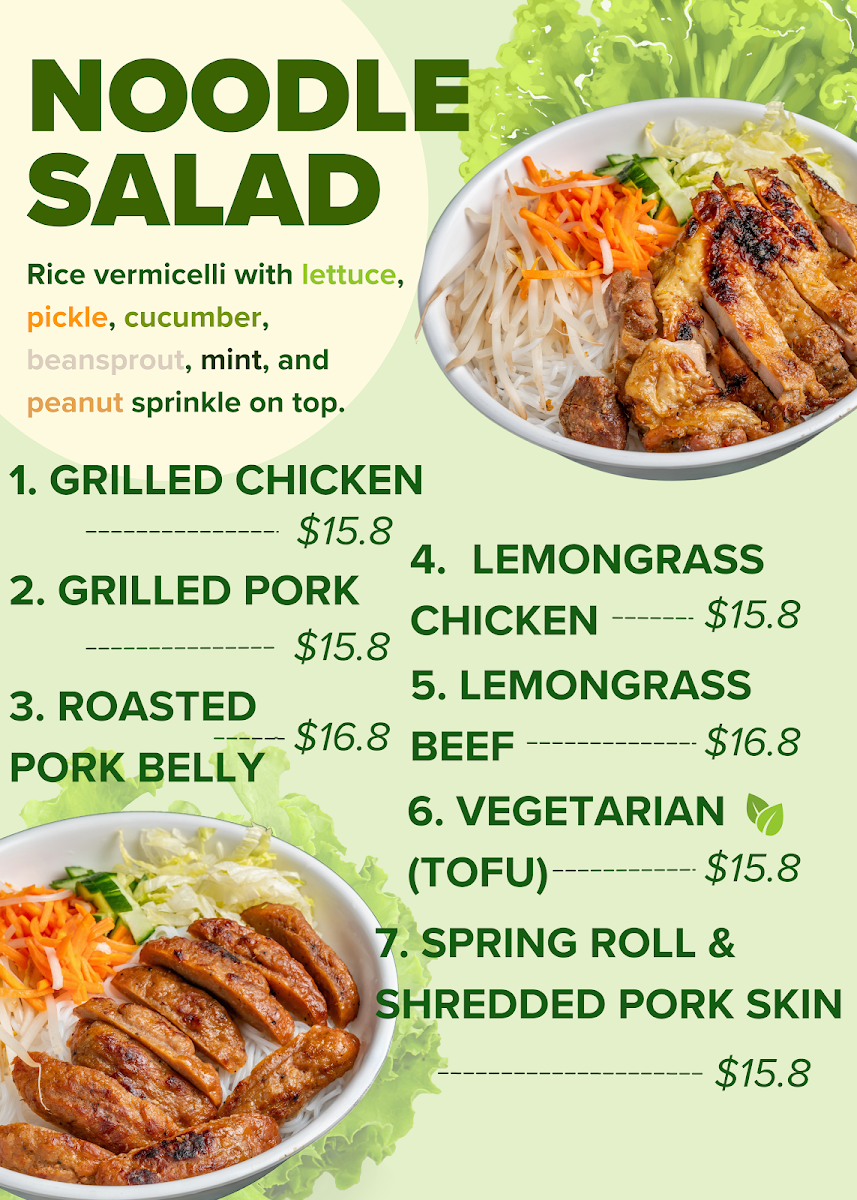Menu, de Vina - Vietnamese’s Kitchen & Takeaway