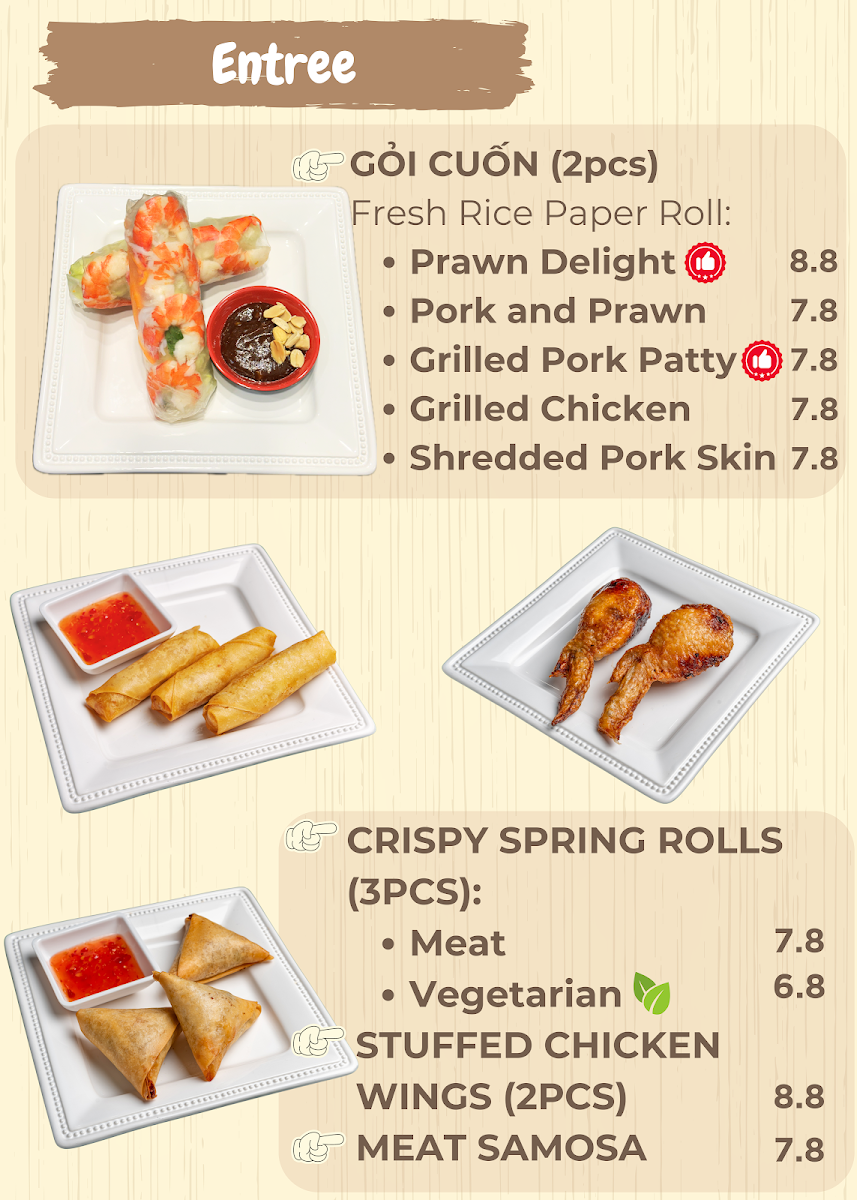 Menu, de Vina - Vietnamese’s Kitchen & Takeaway