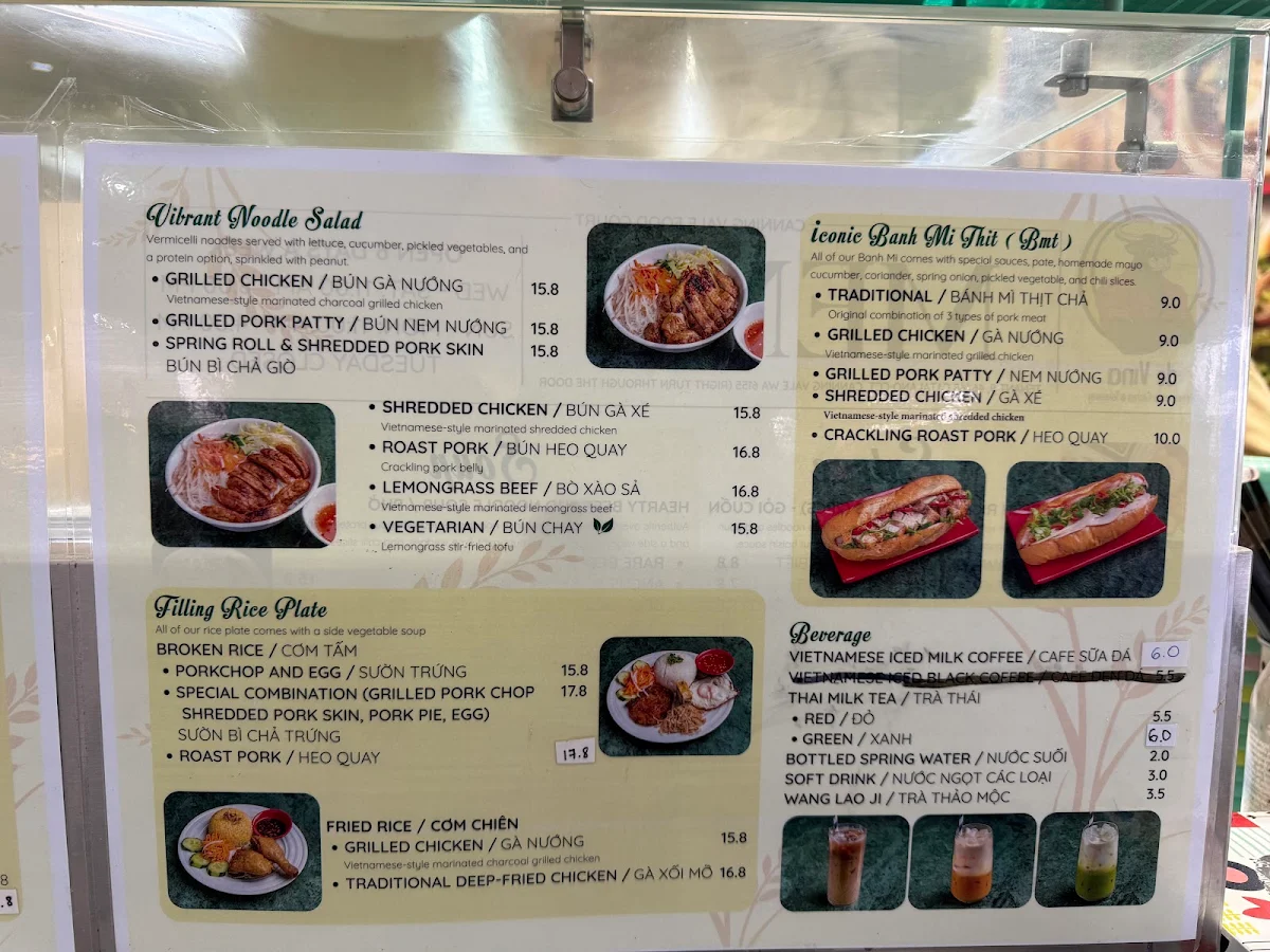 Menu, de Vina - Vietnamese’s Kitchen & Takeaway