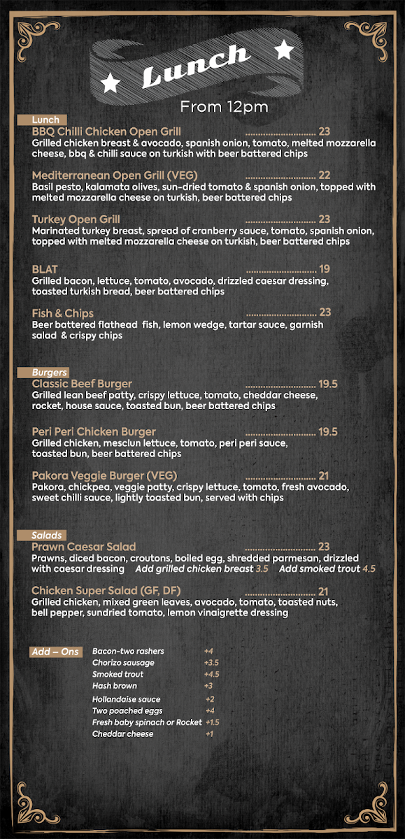 Menu, The Copper Pan