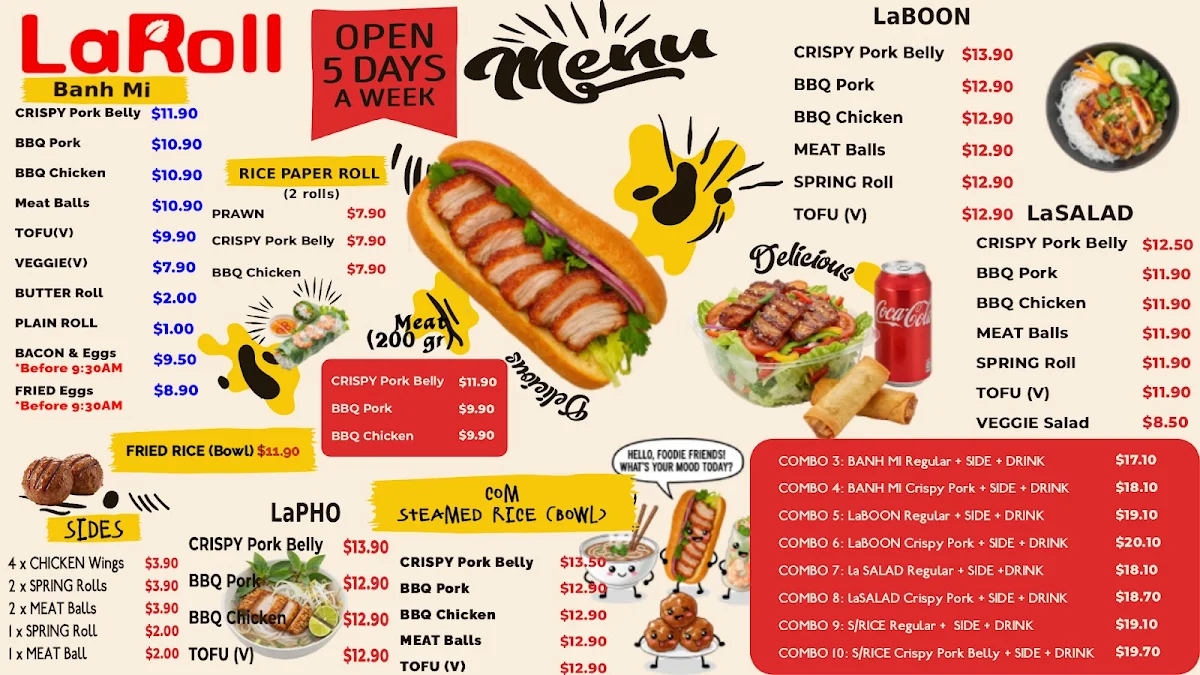 Menu, La Roll LAVERTON