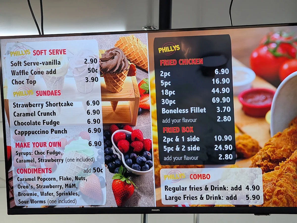Menu, Phillys Chicken & Grill