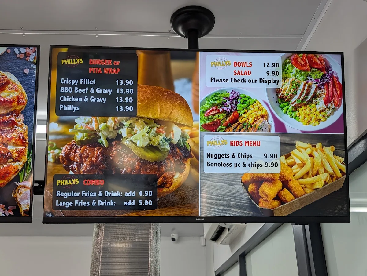 Menu, Phillys Chicken & Grill