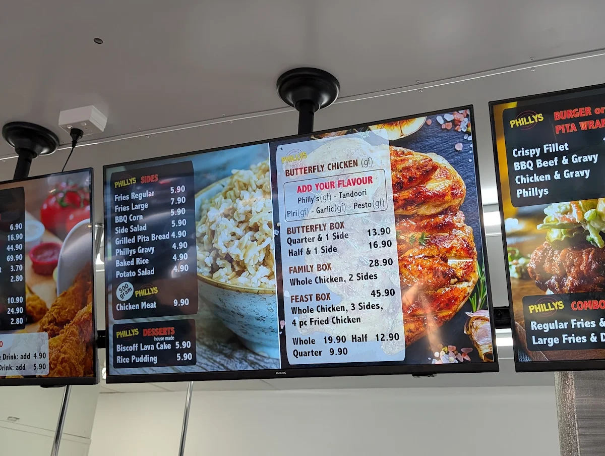 Menu, Phillys Chicken & Grill