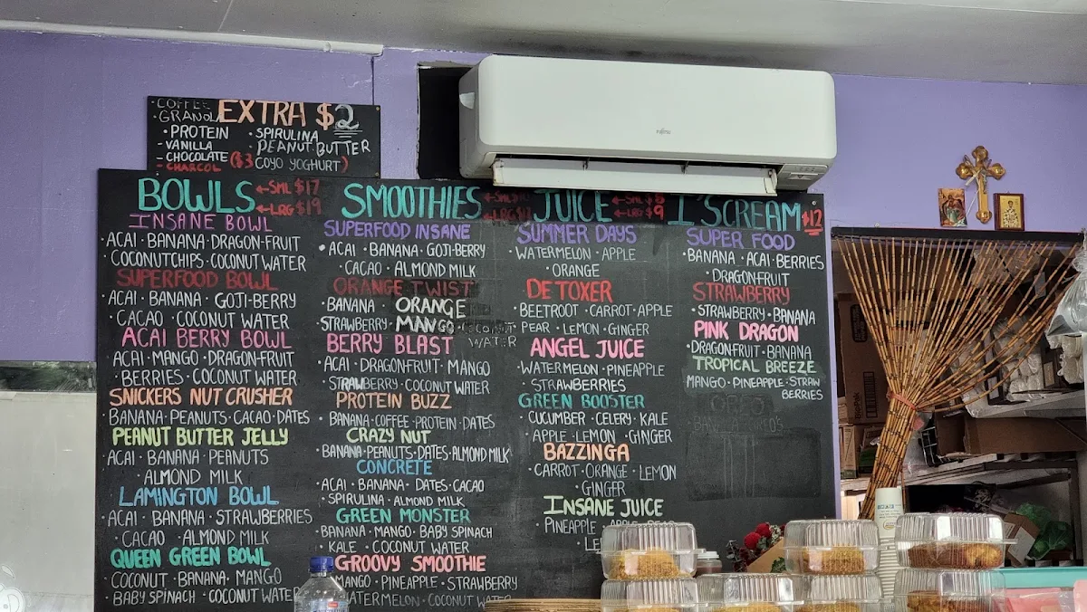 Menu, Insane Acai Bar