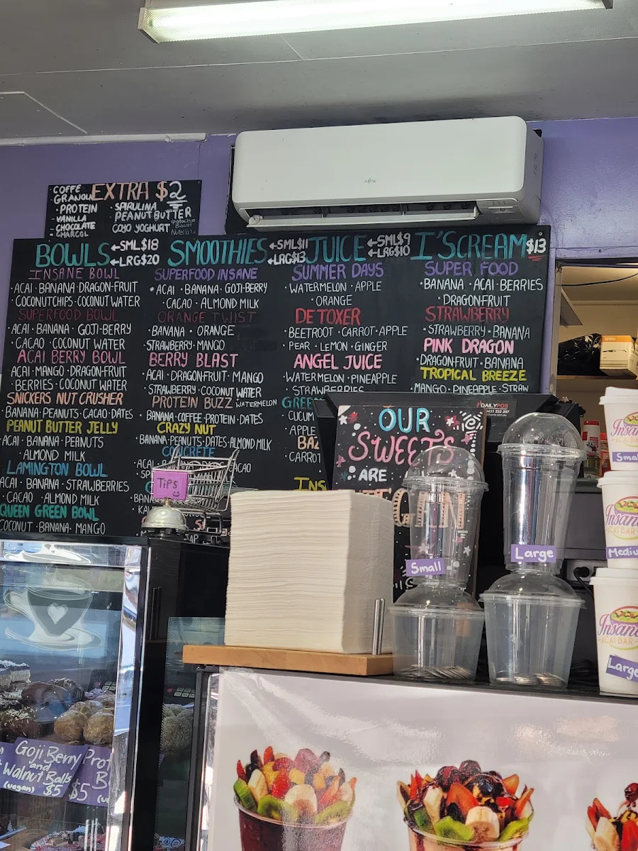 Menu, Insane Acai Bar