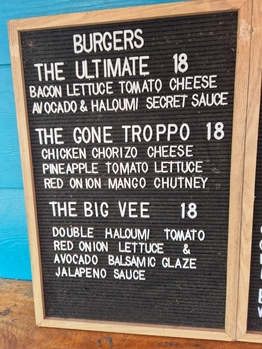 Menu, Joey's Mission Beach