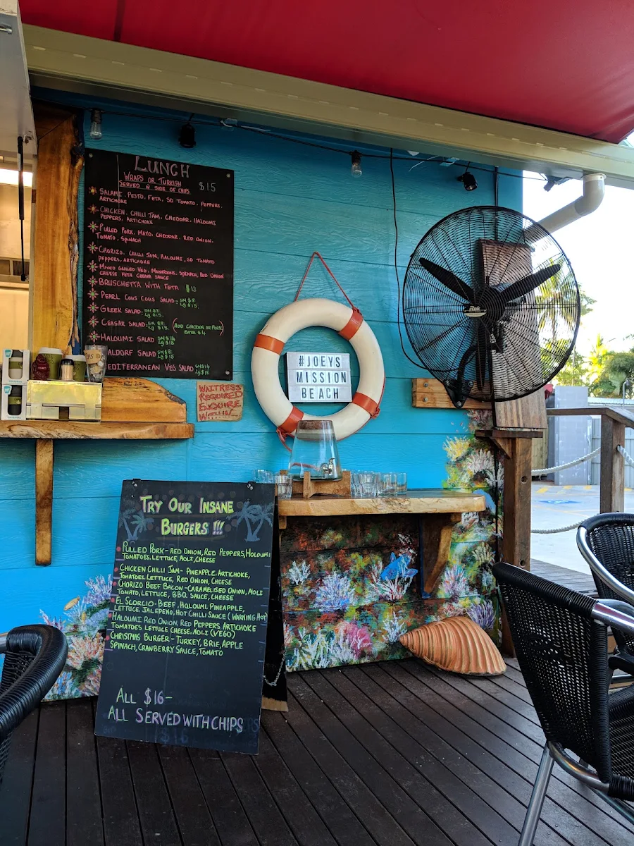 Menu, Joey's Mission Beach