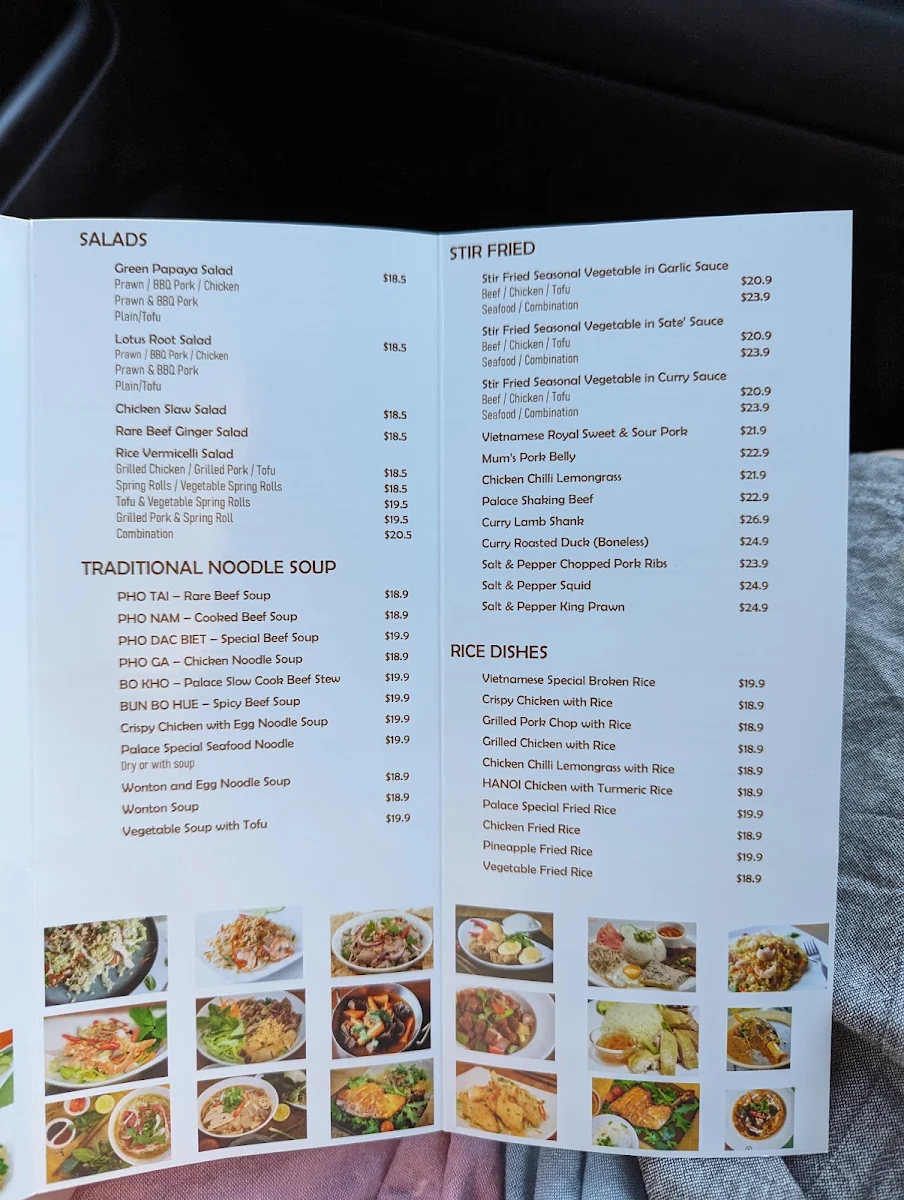 Menu, Maleny Palace Cafe