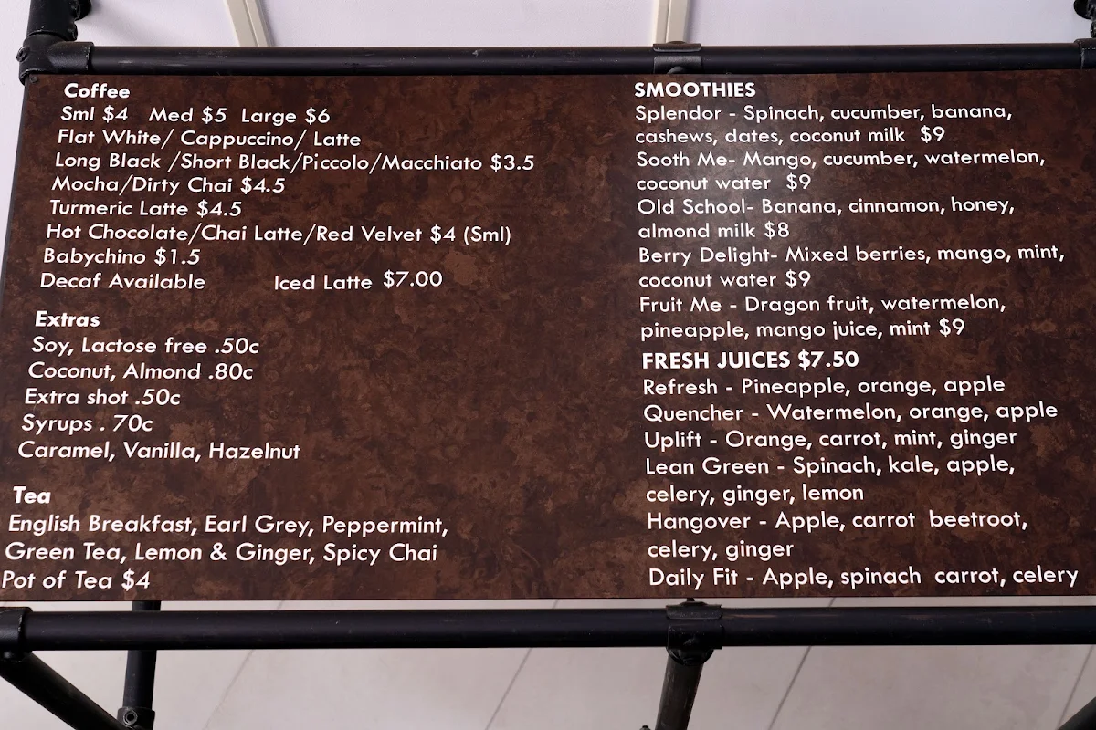 Menu, TasteLABB Cafe
