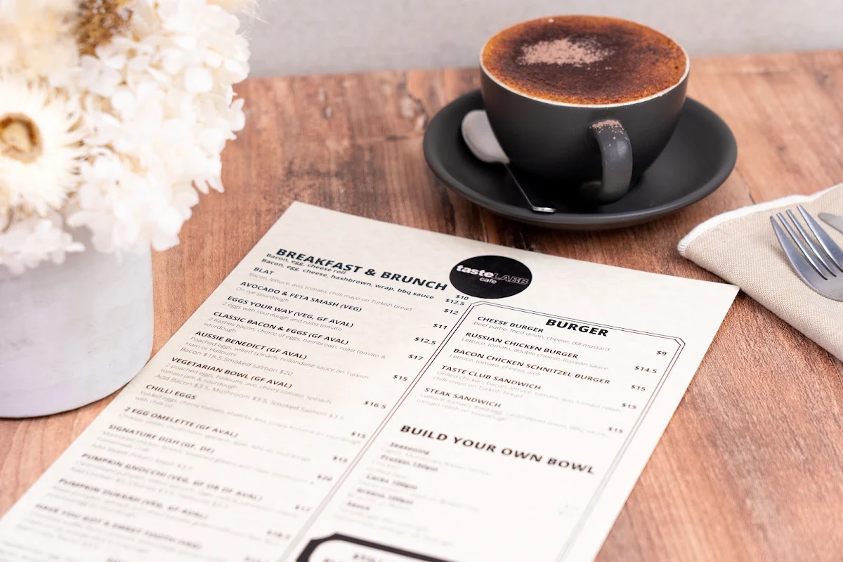 Menu, TasteLABB Cafe