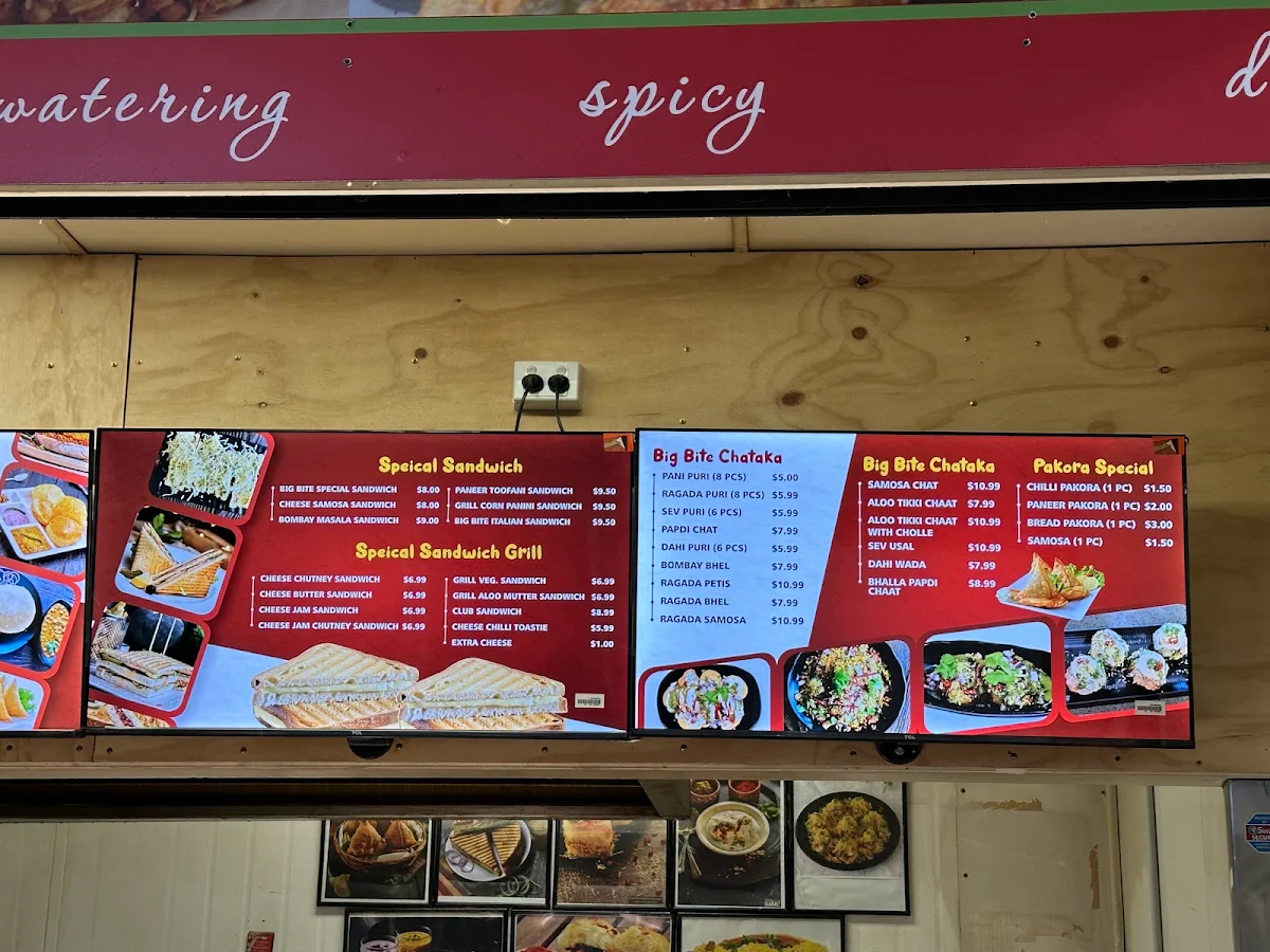 Menu, Big Bite Indian Fast Food Wentworthville