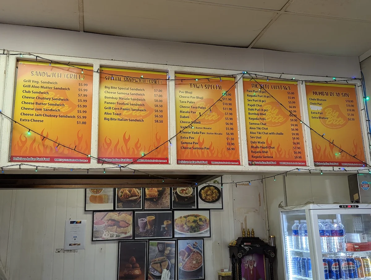 Menu, Big Bite Indian Fast Food Wentworthville