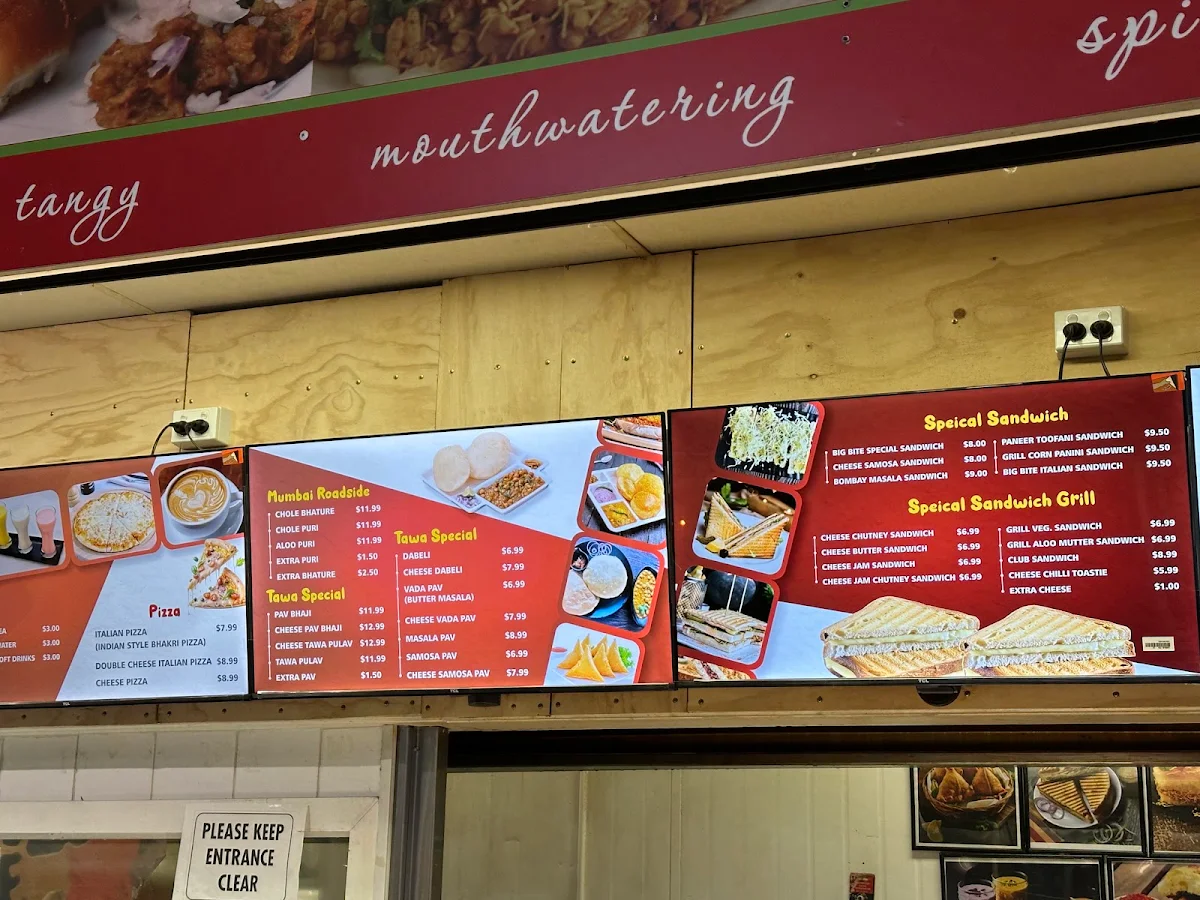 Menu, Big Bite Indian Fast Food Wentworthville