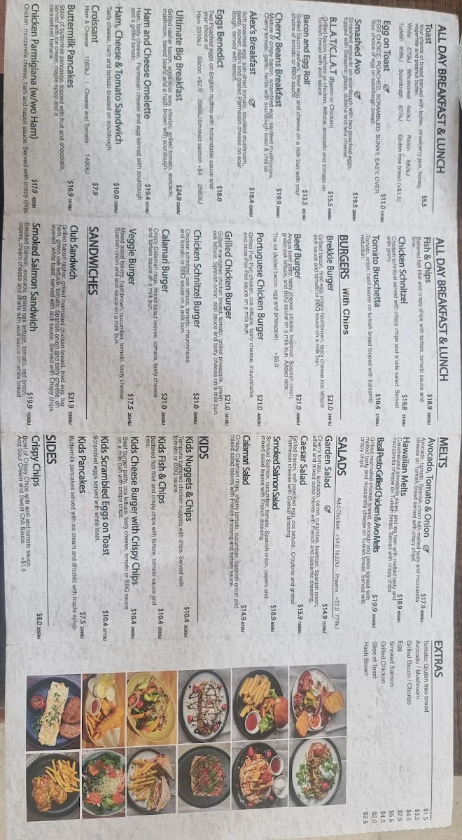 Menu, Caffe Cherry Beans Queanbeyan
