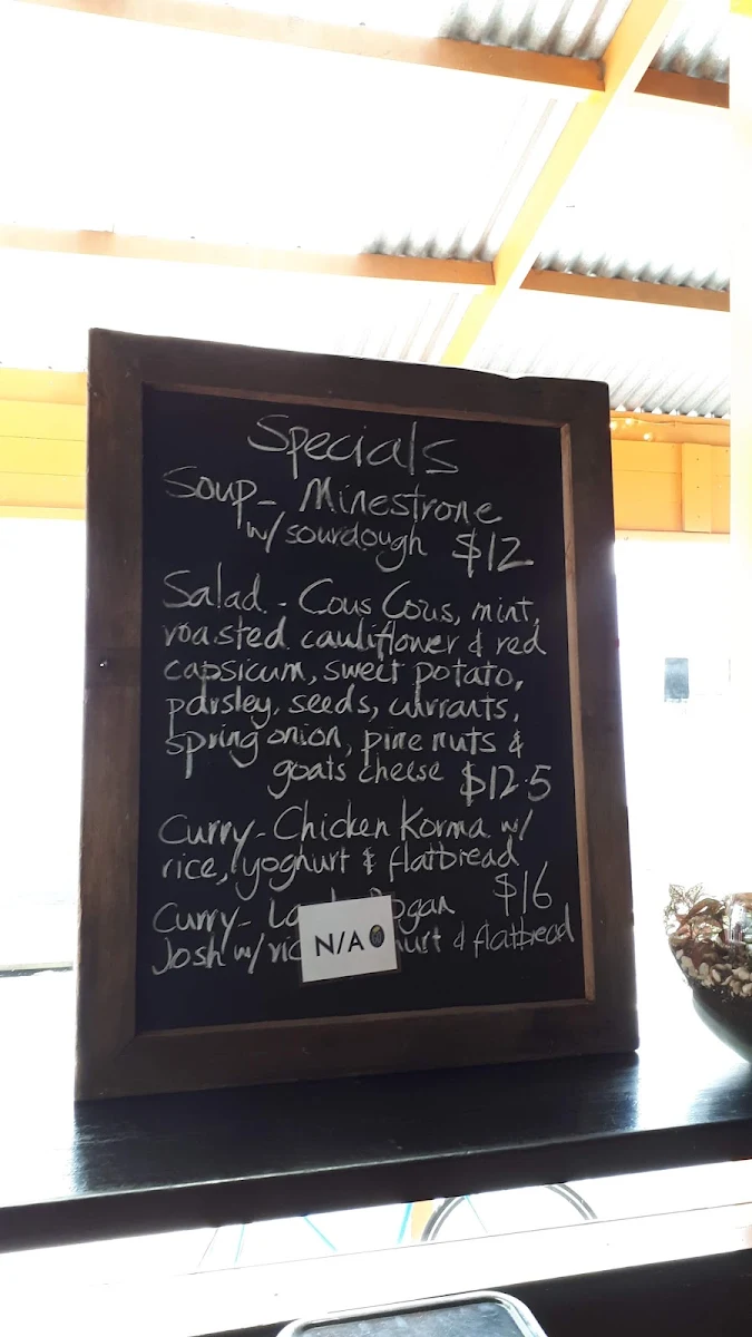 Menu, Cafe Go.