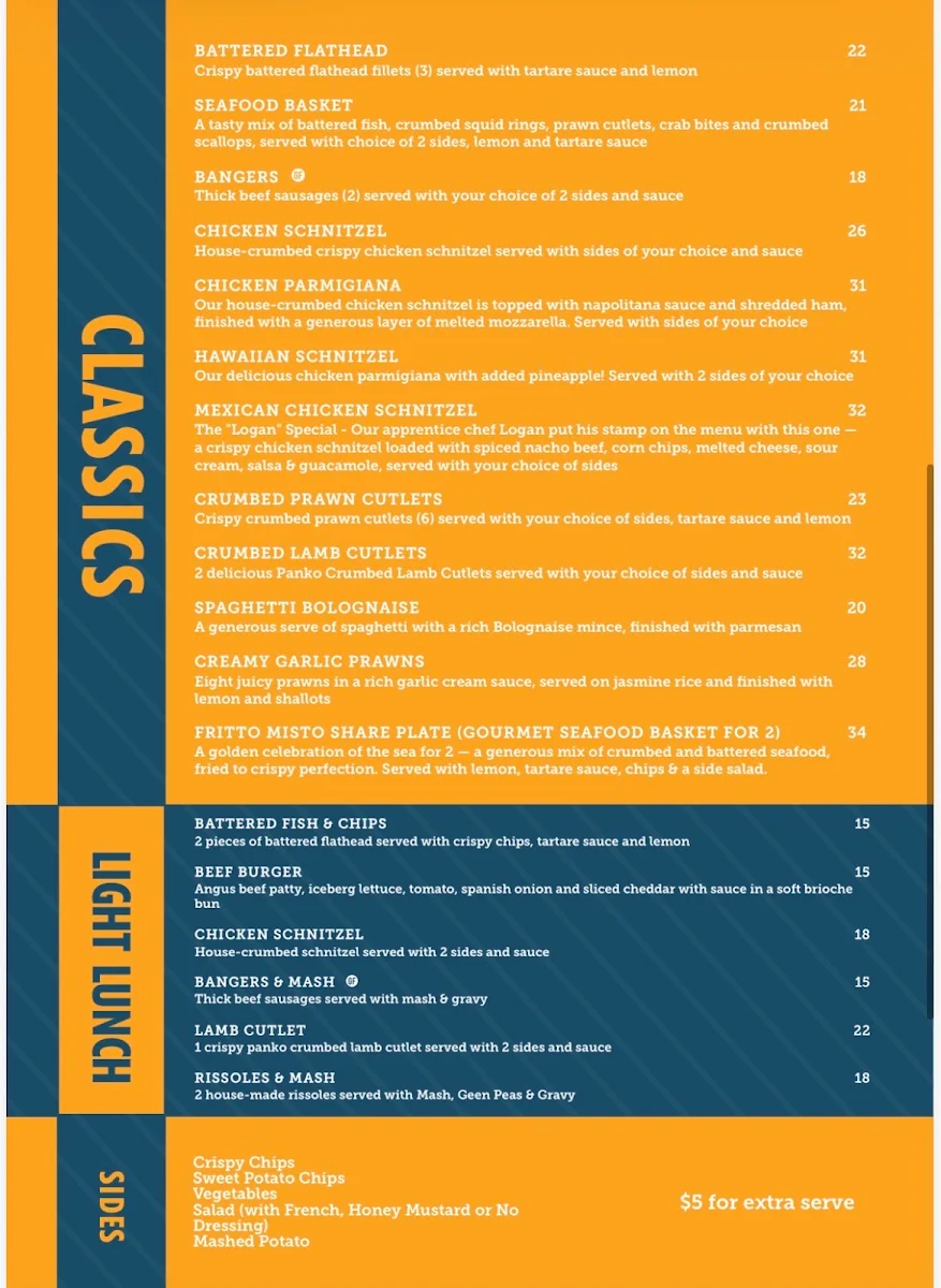 Menu, Northies Bistro