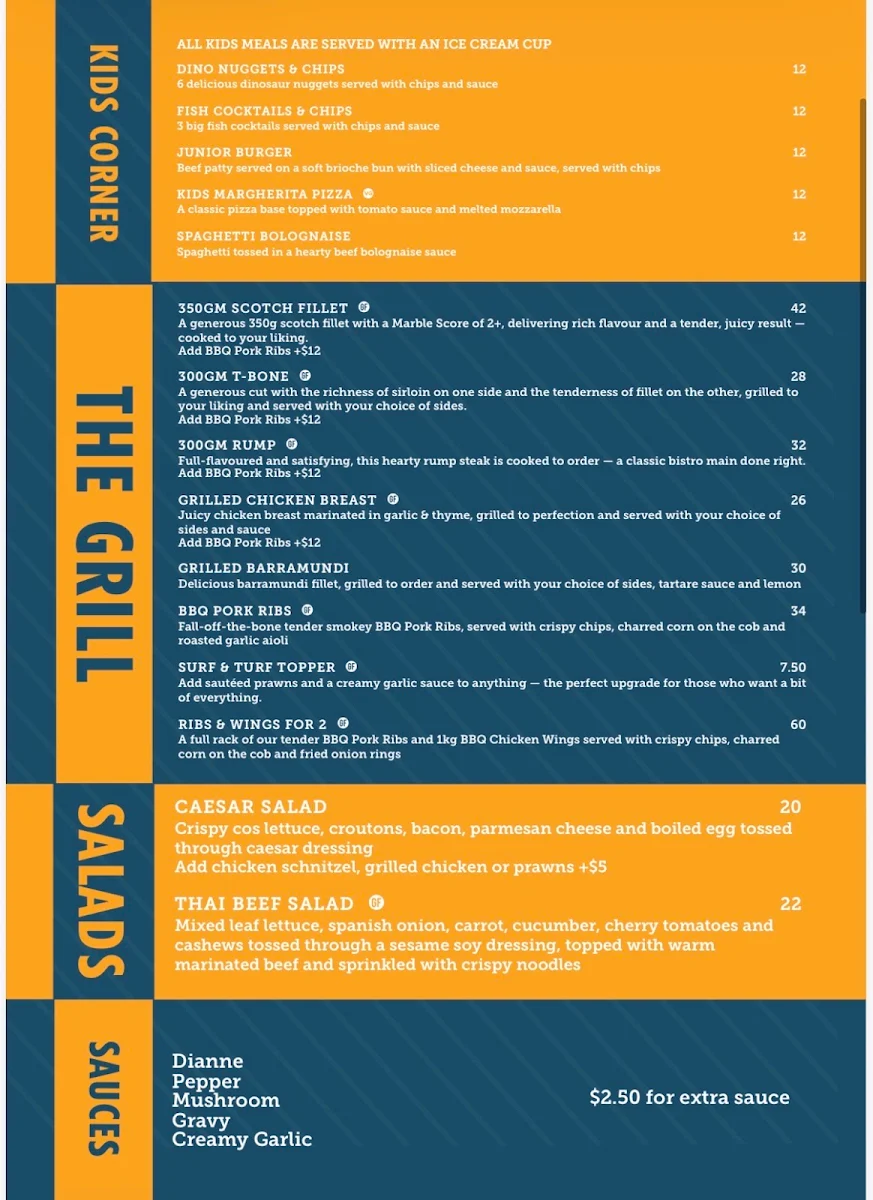 Menu, Northies Bistro