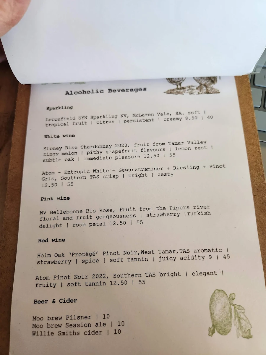 Menu, Pigeon Hole