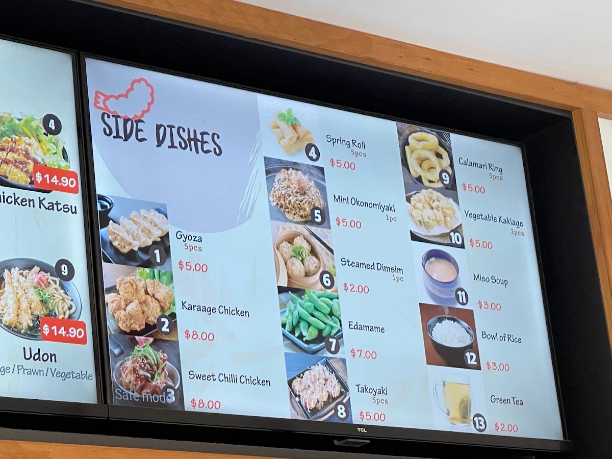 Menu, Sushi Moru