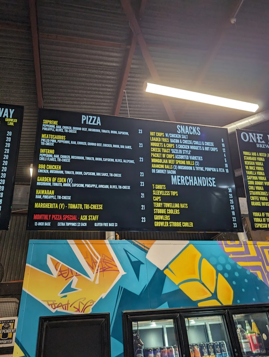 Menu, One Mile Brewery (NT)
