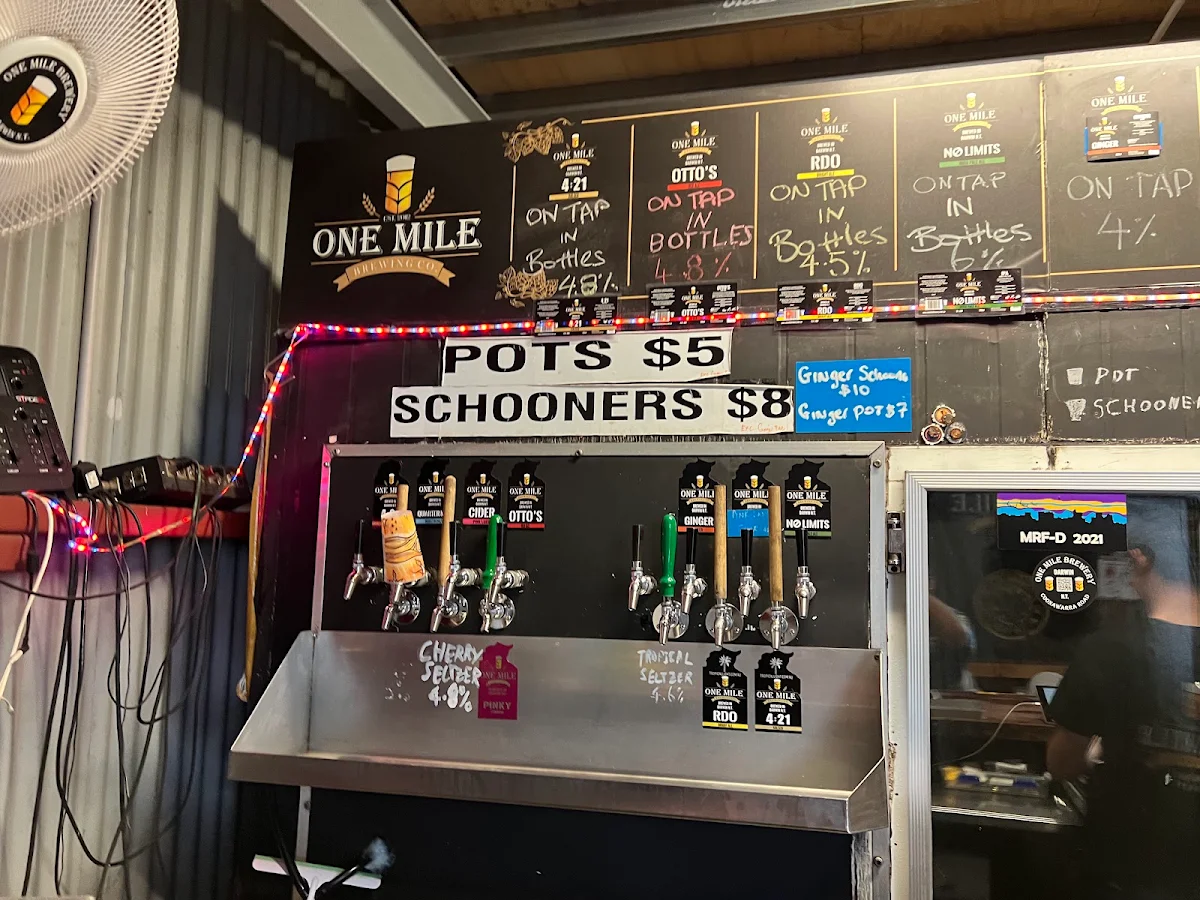 Menu, One Mile Brewery (NT)