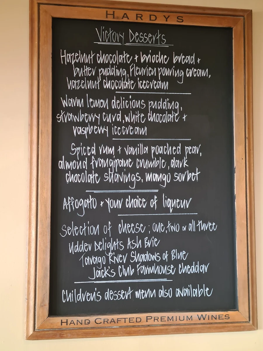 Menu, Victory Hotel