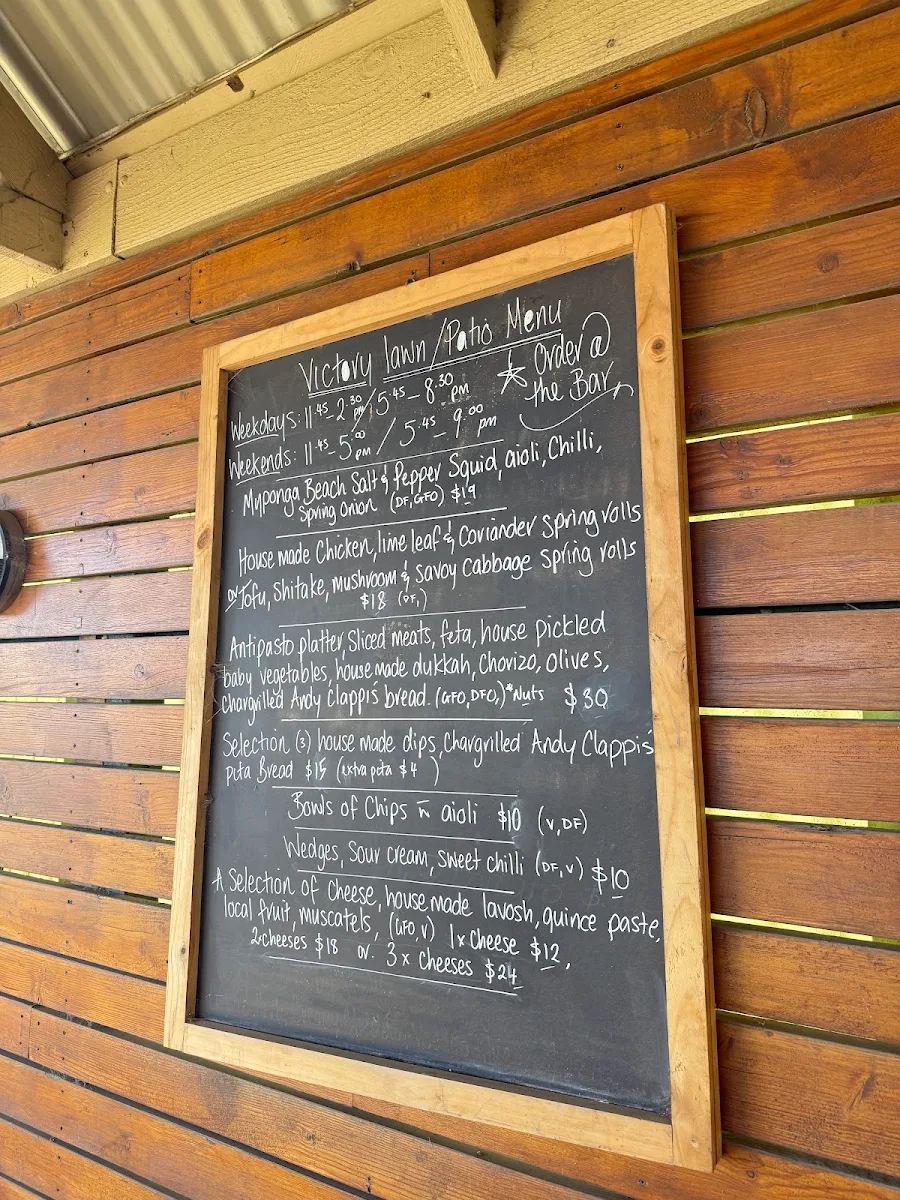Menu, Victory Hotel