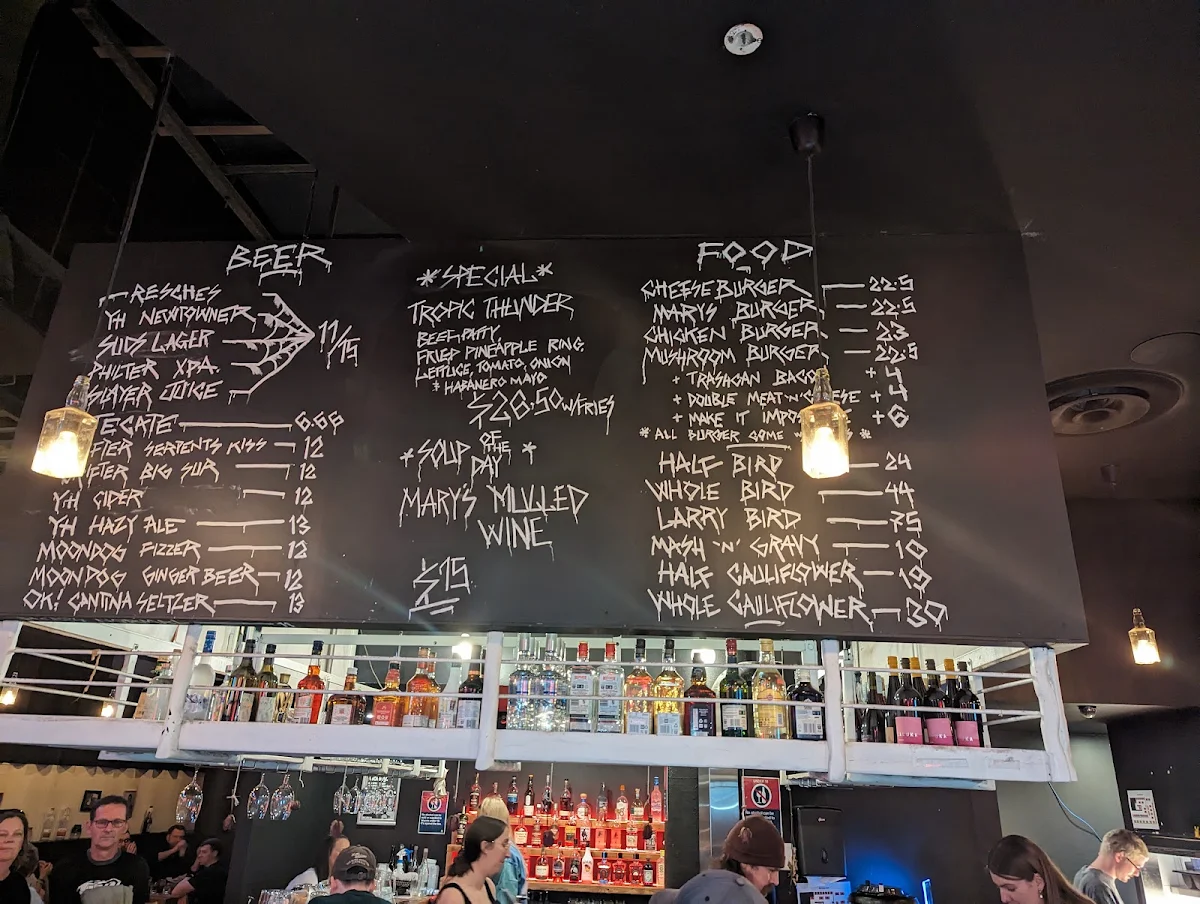 Menu, Mary's Entertainment Quarter