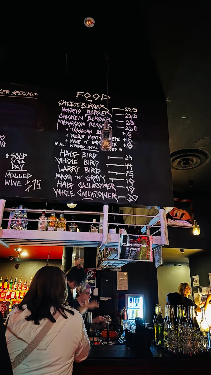 Menu, Mary's Entertainment Quarter