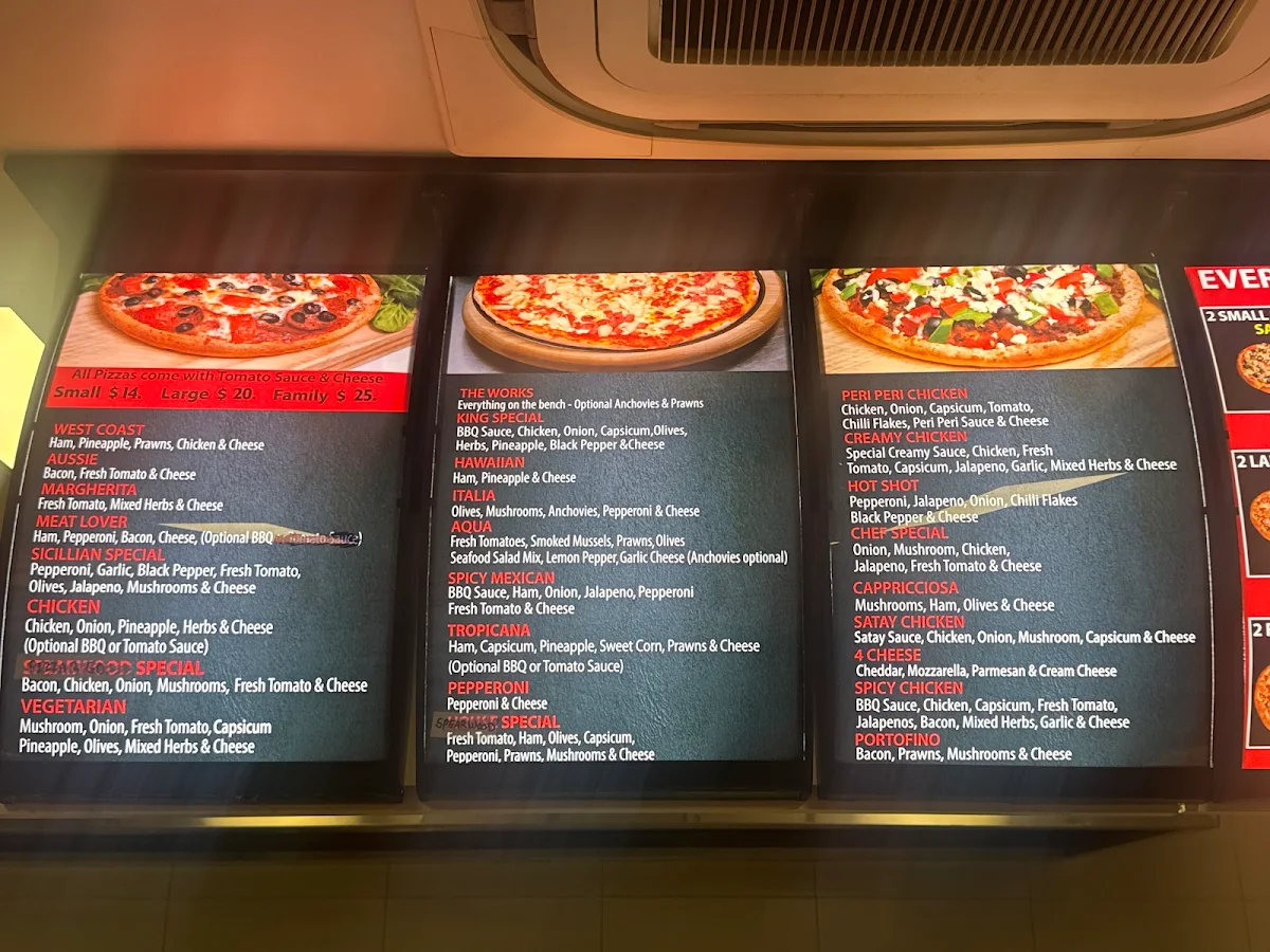 Menu, Pizza 2 Go Spearwood