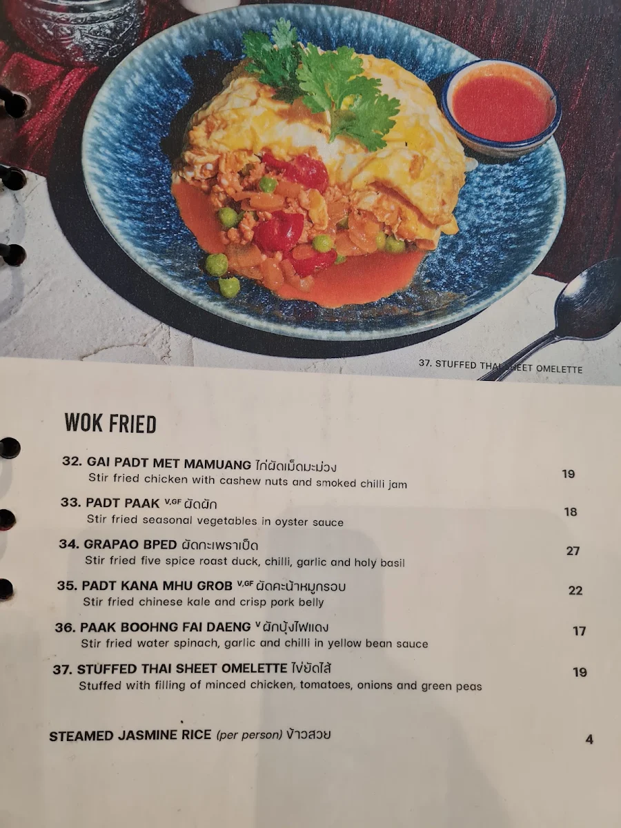 Menu, Chat Thai - Randwick