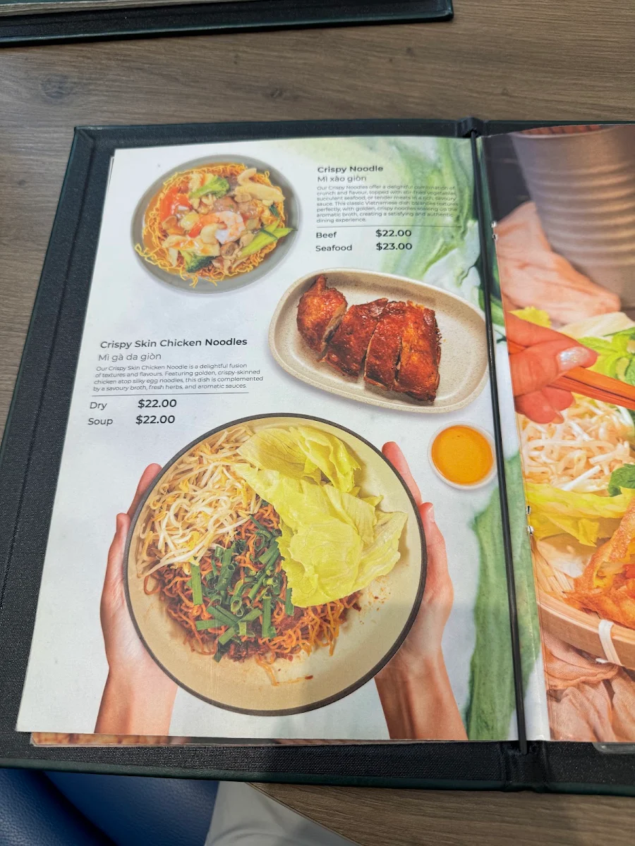 Menu, Viet Soul Restaurant