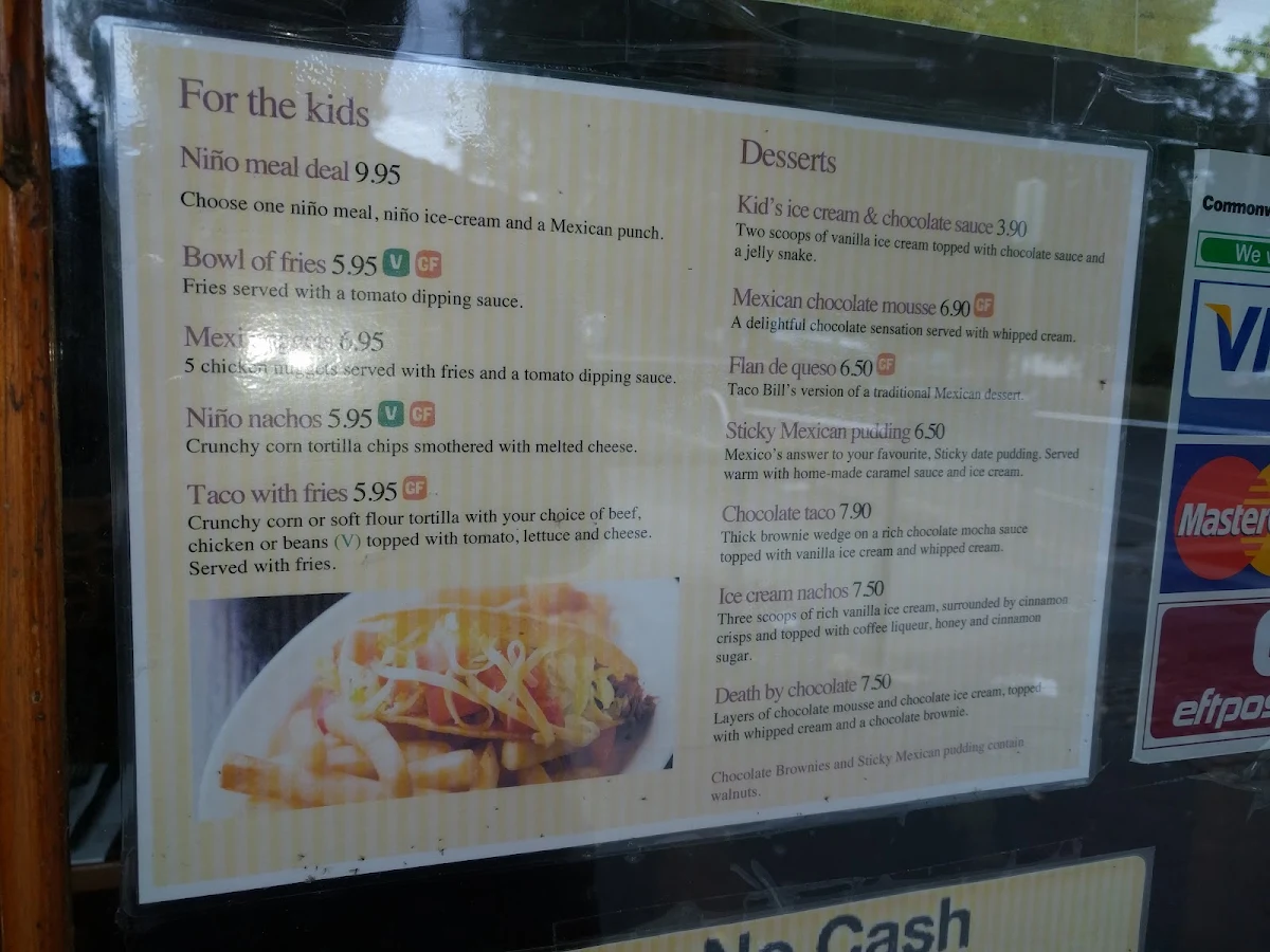 Menu, Taco Bill - Lilydale