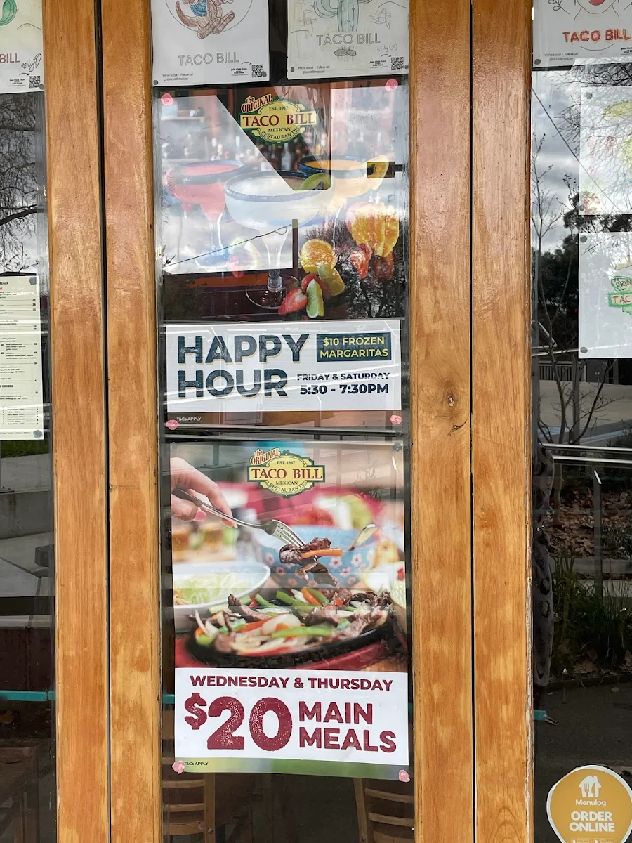 Menu, Taco Bill - Lilydale