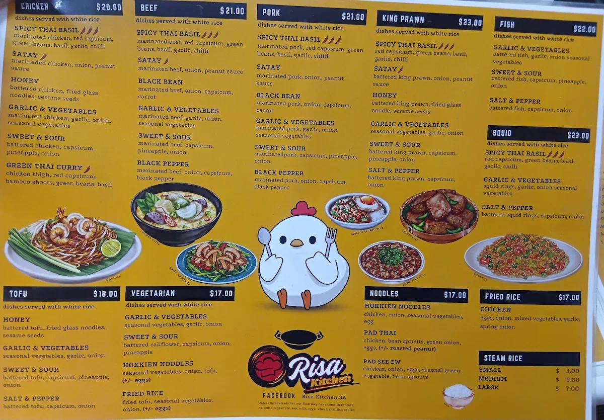 Menu, Risa Kitchen