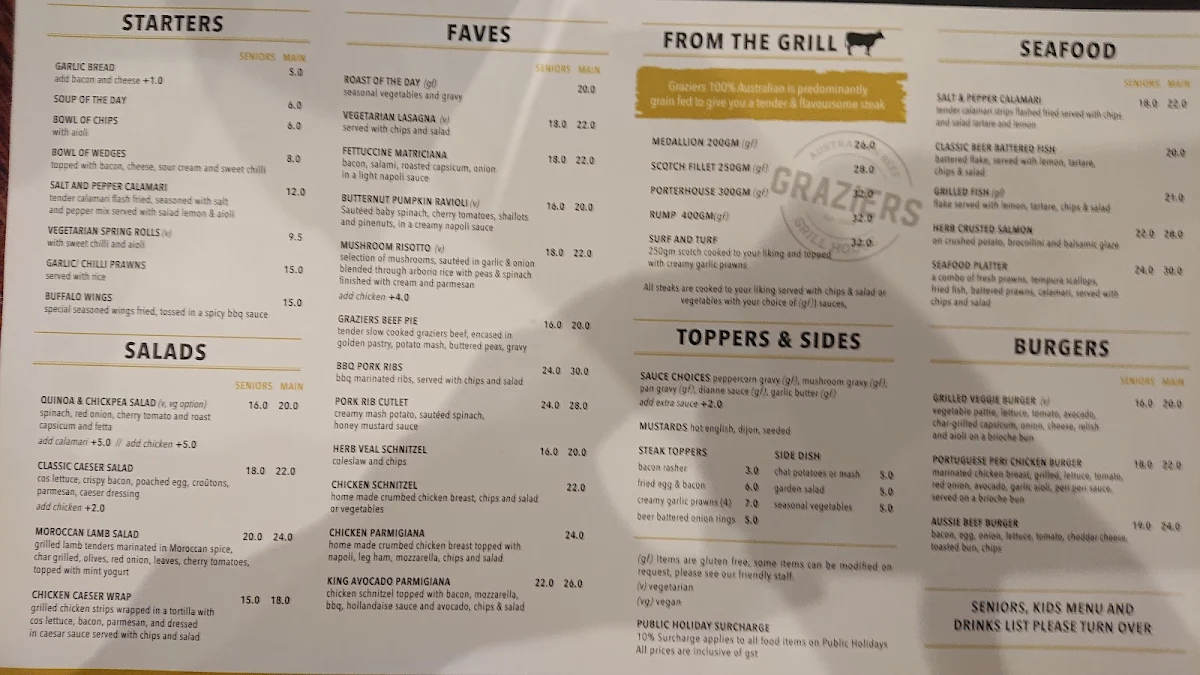 Menu, Tudor Inn