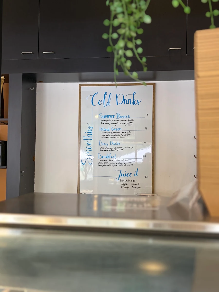Menu, Mim's Cafe