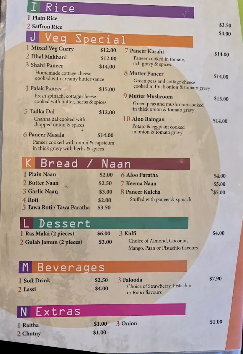 Menu, Man-O-Salwa